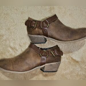 Very Volatile Haisley Honey Harness Brown Leather ankle boots 7.5